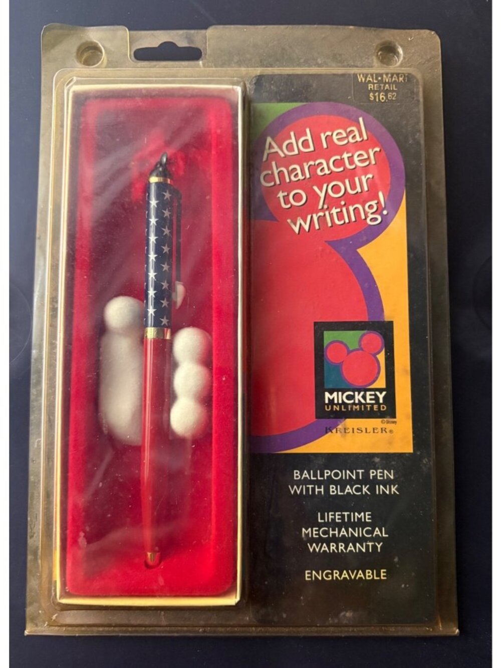 Mickey Unlimited Kreisler Ballpoint Pen With Black Ink & Stars Design Engravable